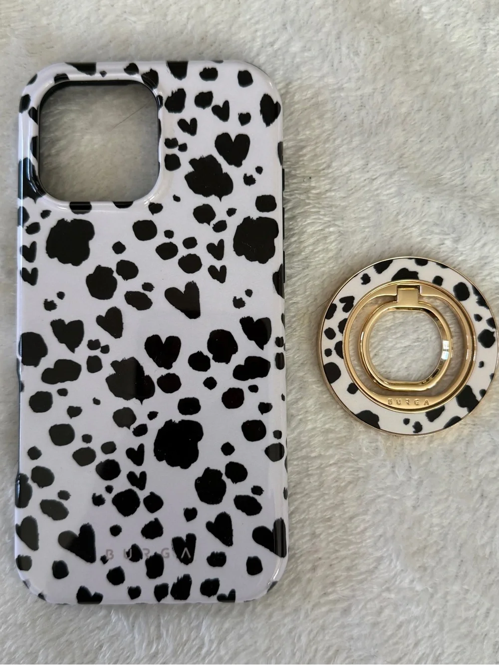 Burga mag safe Dalmatian heart spot iPhone 16 pro max with magnetic ring holder